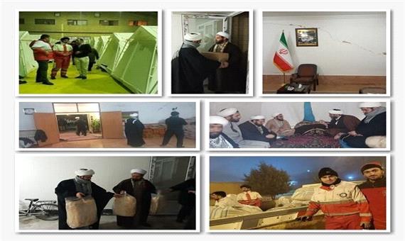 حضور جهادی روحانیون و طلاب در مناطق زلزله زده خوی