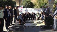 تجدید میثاق فرماندار و اعضای شورای اداری تکاب با آرمان شهدا