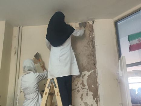 زیباسازی مدرسه با دستان هنرمند و اندیشه‌های خلاق هنرستانی‌های مدرسه بهروزیه تبریز