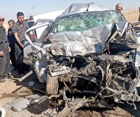 تصادف سواری پژو ۴۰۵ و نیسان وانت با دو فوتی و چهار نفر مصدوم در تکاب
