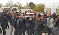 تشییع پیکر پدر دوران دفاع مقدس در شهرستان میانه
