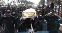 استقبال از پیکر ۳ شهید گمنام در فرودگاه اردبیل
