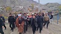 تشییع پیکر مادر شهید قادری نوری‌زادی در روستای هرسبان هوراند