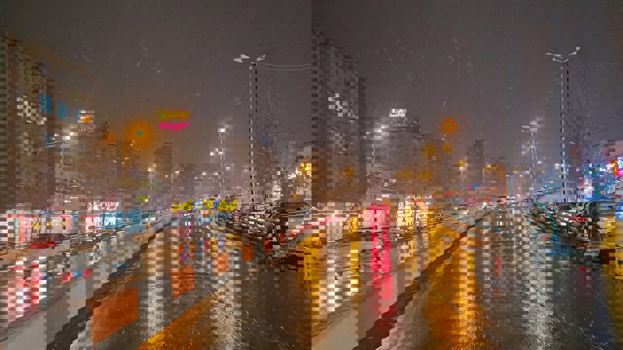 شب زیبای برفی اردبیل