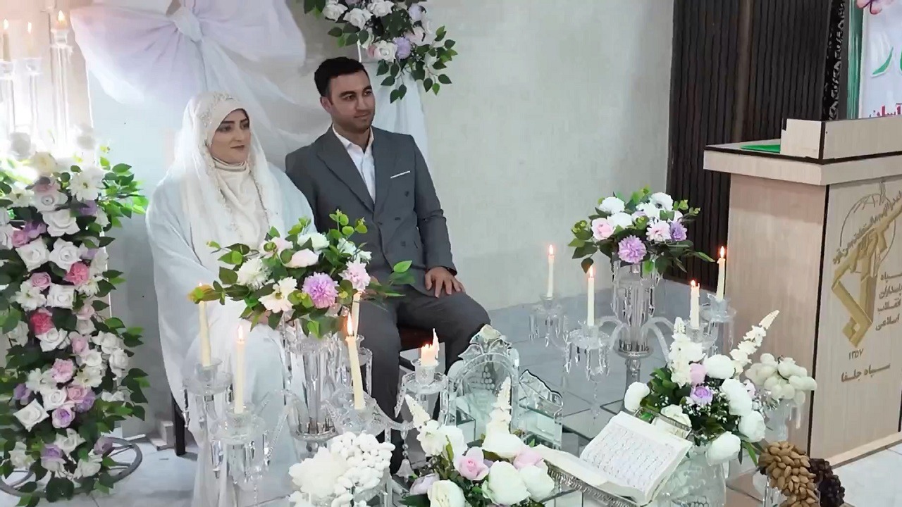 مراسم جشن ازدواج آسان ۲۰ زوج جوان در جلفا