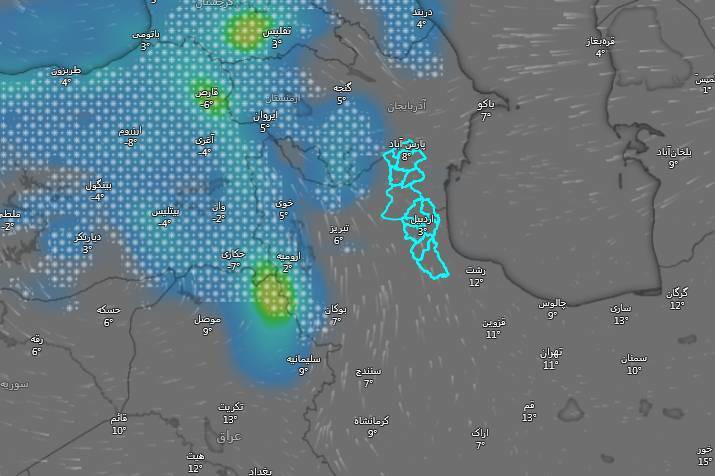 باران و سرما بازهم میهمان آسمان استان اردبیل