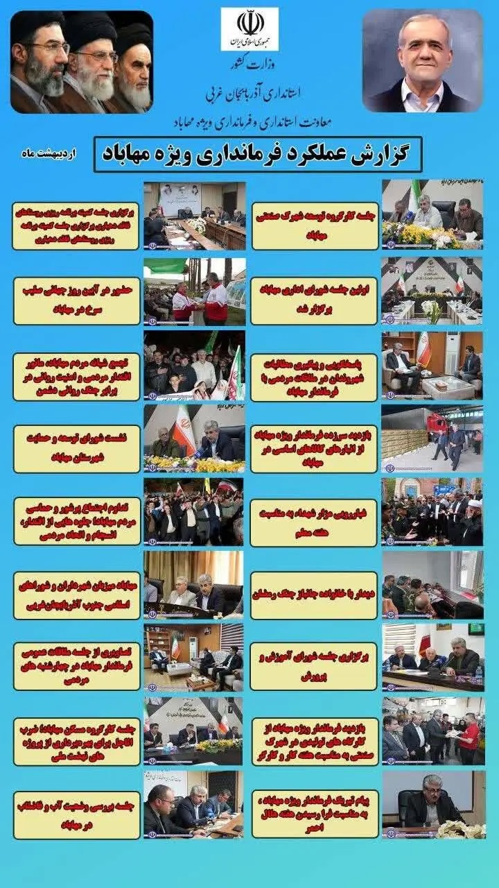 📑 گزارش اقدامات فرمانداری شهرستان مهاباد