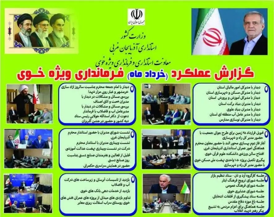 📑 گزارش اقدامات فرمانداری های آذربایجان‌غربی