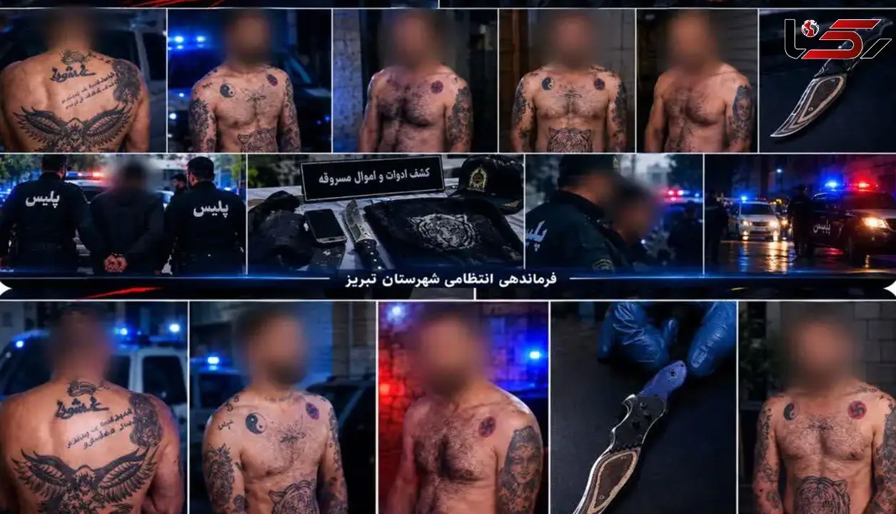 دستگیری ۸ شرور، سارق و مالخر در تبریز؛ کشف سلاح‌های سرد