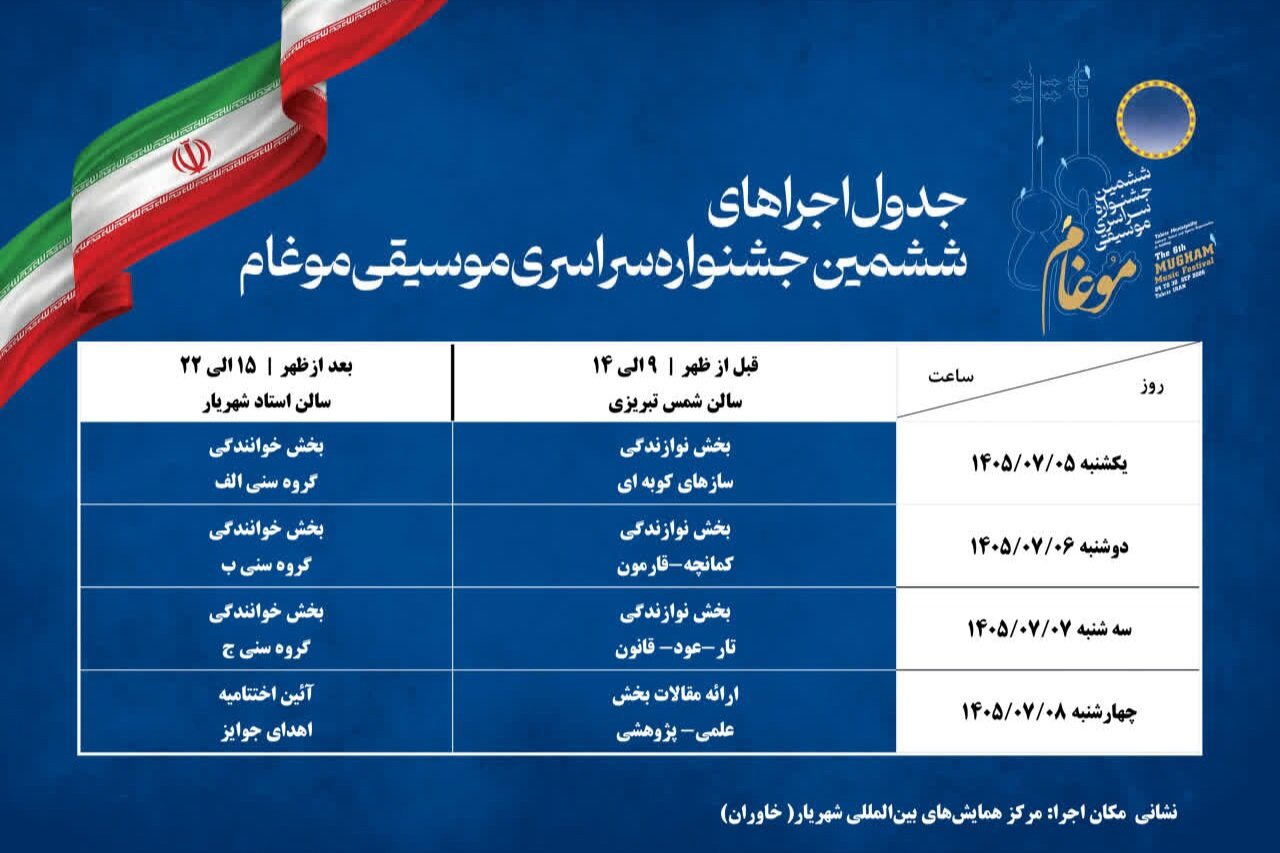 تبریز میزبان ششمین جشنواره سراسری موسیقی موغام می‌شود